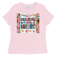 Bubblegum Pink nursing is a work of heart tumbler Ladies Tee - BundleAndBundleShop