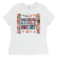 White nursing is a work of heart tumbler Ladies Tee - BundleAndBundleShop