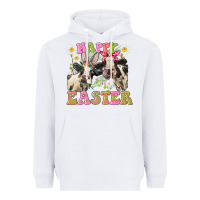 White Happy Easter Heifers Easter Day Heavyweight Hoodie - CowGirlArtShop