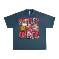 Midnight Navy pink winter vibes Urban Heavy Tee - MaliasSmallBusiness