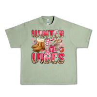 Oil Green pink winter vibes Urban Heavy Tee - MaliasSmallBusiness