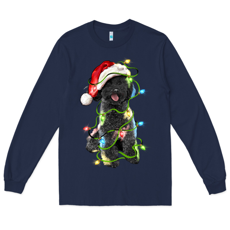Christmas Black Poodles Dog Long Sleeve Tee by LillyAllenDesigns | Teevron