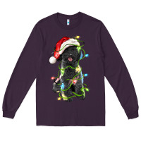 Plum christmas black poodles dog Long Sleeve Tee - LillyAllenDesigns