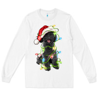 White christmas black poodles dog Long Sleeve Tee - LillyAllenDesigns