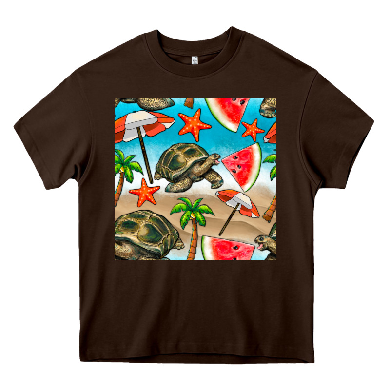 Tortoise Watermelon Beach Seamless Pattern Heavy Core Tee by BundleAndBundleShop | Teevron