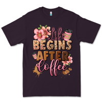 Plum life begins after coffee Premium Tee - JahusDesignShop