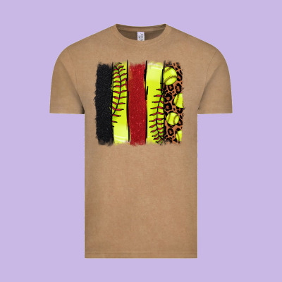 Softball Brushstroke Vintage Tee Designed By Nancycooperartshop