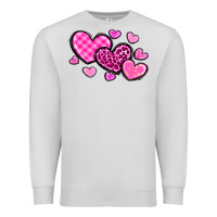 Dove Grey love hearts Premium Sweatshirt - OliviaCreatesArt
