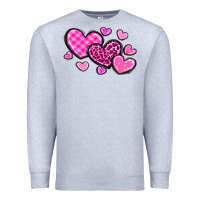 Heather Grey love hearts Premium Sweatshirt - OliviaCreatesArt