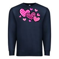 Navy love hearts Premium Sweatshirt - OliviaCreatesArt