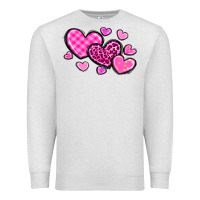 Oatmeal Heather love hearts Premium Sweatshirt - OliviaCreatesArt