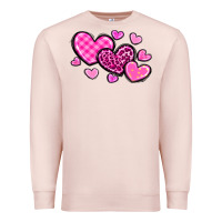 Pale Pink love hearts Premium Sweatshirt - OliviaCreatesArt