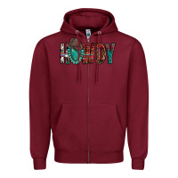 Burgundy Western Howdy Gemstone Cowboy Hat Zipper Hoodie - HowdyJamesFarm