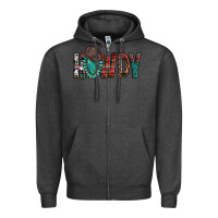 Charcoal Heather Western Howdy Gemstone Cowboy Hat Zipper Hoodie - HowdyJamesFarm
