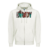 Oatmeal Heather Western Howdy Gemstone Cowboy Hat Zipper Hoodie - HowdyJamesFarm