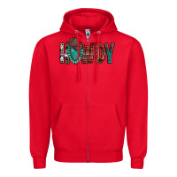 Red Western Howdy Gemstone Cowboy Hat Zipper Hoodie - HowdyJamesFarm