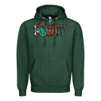 Sports Green Western Howdy Gemstone Cowboy Hat Zipper Hoodie - HowdyJamesFarm