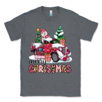 Charcoal Heather pink merry christmas Classic Tee - MaliasSmallBusiness