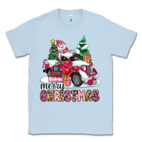 Dusty Blue pink merry christmas Classic Tee - MaliasSmallBusiness
