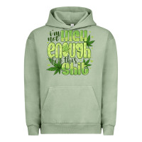 Pigment Oil Green i'm not high enough for Urban Hoodie - CowhideDigitalArt