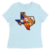 Baby Blue texas map fall Ladies Tee - JahusDesignShop