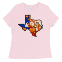 Bubblegum Pink texas map fall Ladies Tee - JahusDesignShop
