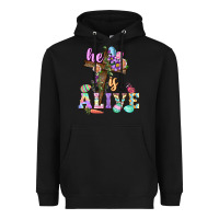 Black He is alive Easter Day Heavyweight Hoodie - CowGirlArtShop