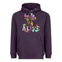 Plum He is alive Easter Day Heavyweight Hoodie - CowGirlArtShop