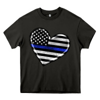Asphalt american thin blue line flag Heavy Core Tee - Artiststas