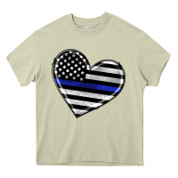 Mossy american thin blue line flag Heavy Core Tee - Artiststas