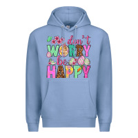 Colony Blue Don't worry be happy Easter Day Premium Hoodie - HowdyJamesFarm