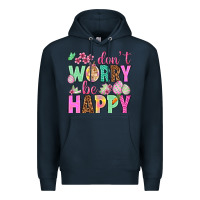 Navy Don't worry be happy Easter Day Premium Hoodie - HowdyJamesFarm