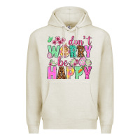 Oatmeal Heather Don't worry be happy Easter Day Premium Hoodie - HowdyJamesFarm