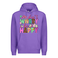 Purple Don't worry be happy Easter Day Premium Hoodie - HowdyJamesFarm