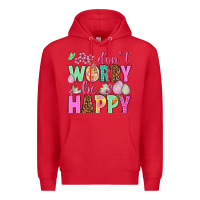 Red Don't worry be happy Easter Day Premium Hoodie - HowdyJamesFarm
