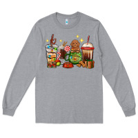 Heather Grey Christmas coffee cups with Poodle Long Sleeve Tee - RanaPortraitStore