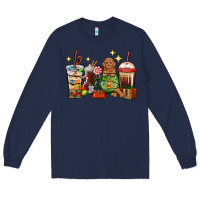 Navy Christmas coffee cups with Poodle Long Sleeve Tee - RanaPortraitStore