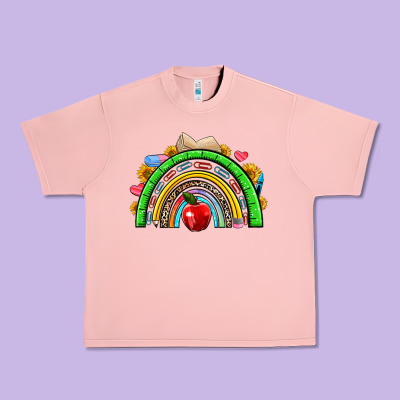 School Rainbow Urban Heavy Tee Designed By Nancycooperartshop