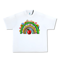White school rainbow Urban Heavy Tee - NancyCooperArtShop
