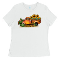 White sunflower truck Ladies Tee - JahusDesignShop