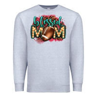 Blessed American Football Mom Lightbulb Letters Premium Sweatshirt | Teevron
