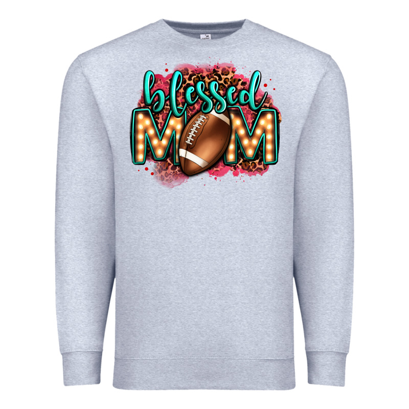 Blessed American Football Mom Lightbulb Letters Premium Sweatshirt by OliviaCreatesArt | Teevron
