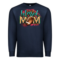 Navy blessed american football mom lightbulb letters Premium Sweatshirt - OliviaCreatesArt