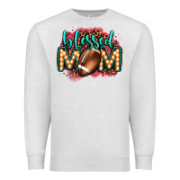 Oatmeal Heather blessed american football mom lightbulb letters Premium Sweatshirt - OliviaCreatesArt
