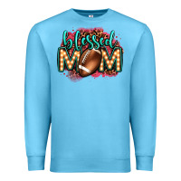 Ocean Blue blessed american football mom lightbulb letters Premium Sweatshirt - OliviaCreatesArt
