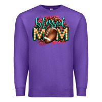 Purple blessed american football mom lightbulb letters Premium Sweatshirt - OliviaCreatesArt