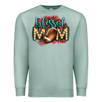 Seafoam blessed american football mom lightbulb letters Premium Sweatshirt - OliviaCreatesArt