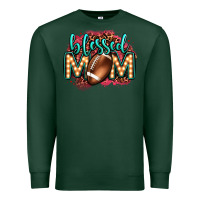 Sports Green blessed american football mom lightbulb letters Premium Sweatshirt - OliviaCreatesArt