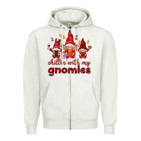 Oatmeal Heather Chilling with my gnomies Valentine's Day Zipper Hoodie - HowdyJamesFarm