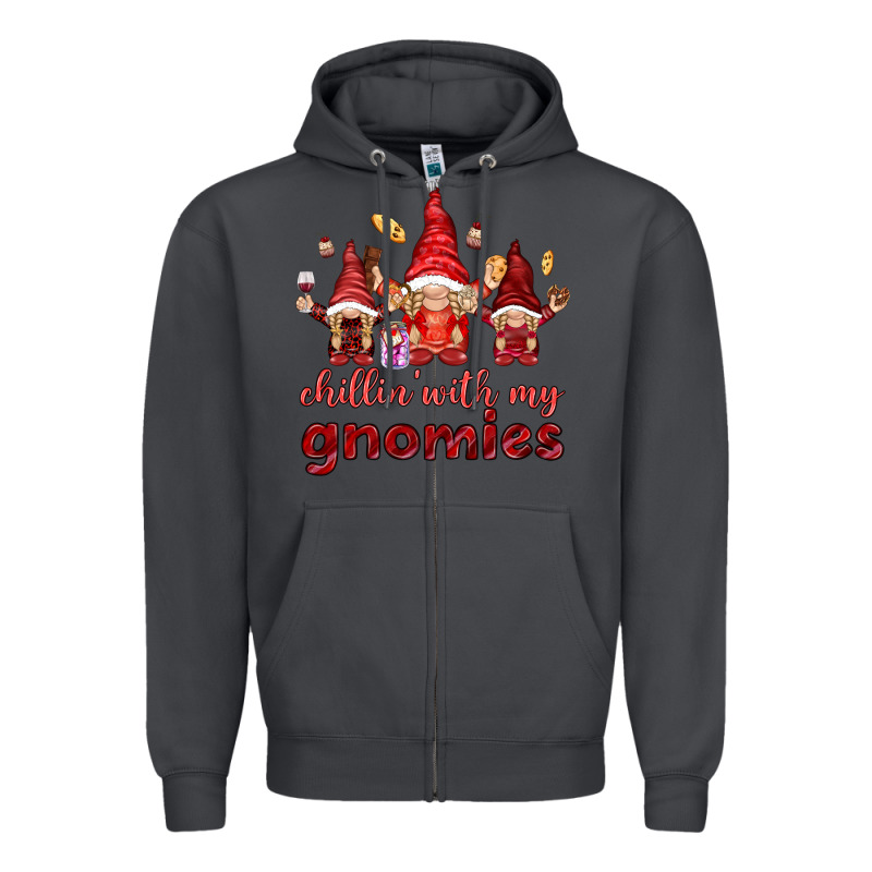 Chilling With My Gnomies Valentine's Day Zipper Hoodie by HowdyJamesFarm | Teevron
